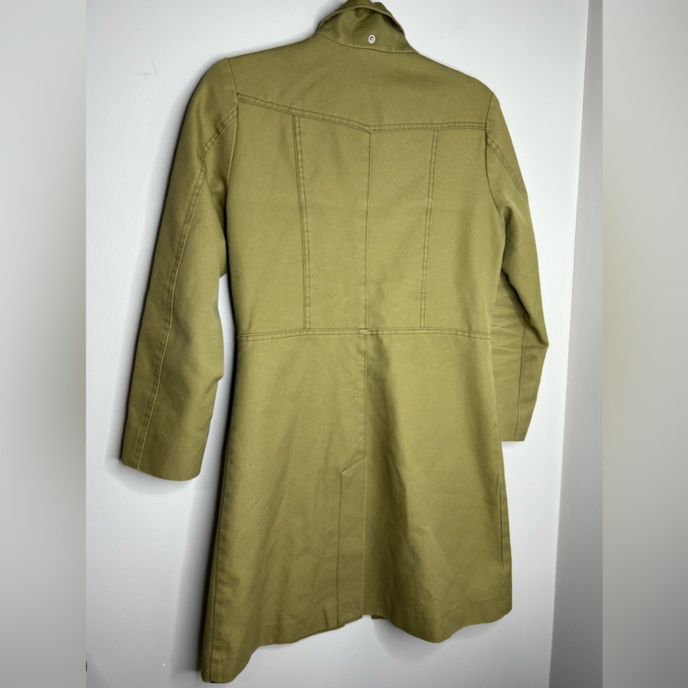 DIVIDED by H&M. OLIVE GREEN LONG COAT. ZIP FRONT. POCKETS. SIZE 36/US 6. - Picture 5 of 8